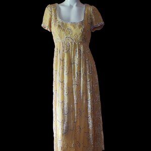Regency style vintage  Victoria Royal Ltd Gown.  Butter yellow bridgerton